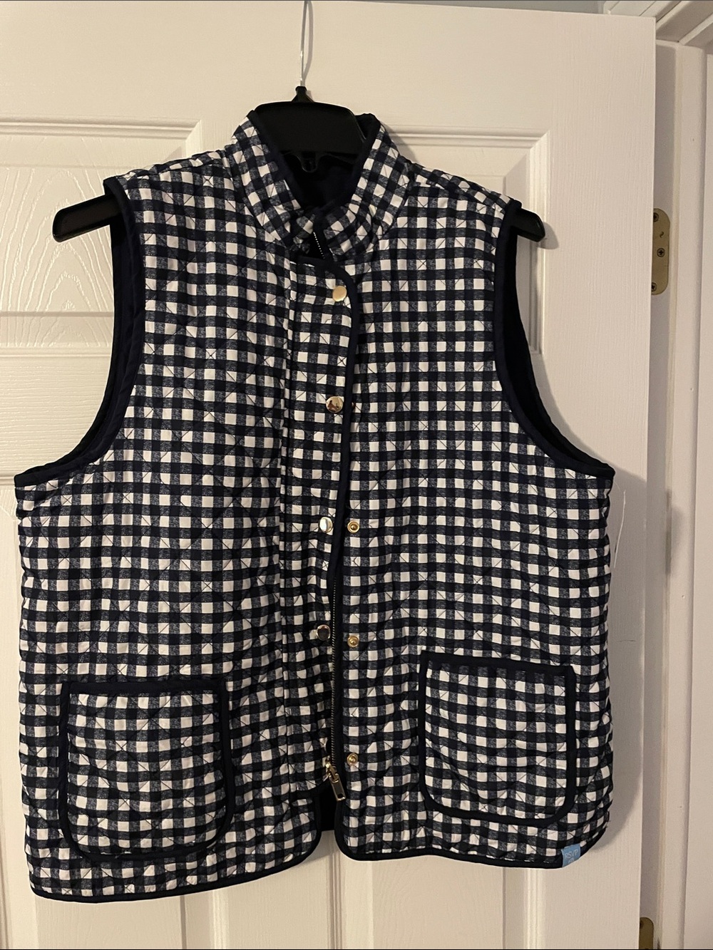 RSVP Black Quilted Jacket with Light Blue Brand Tag